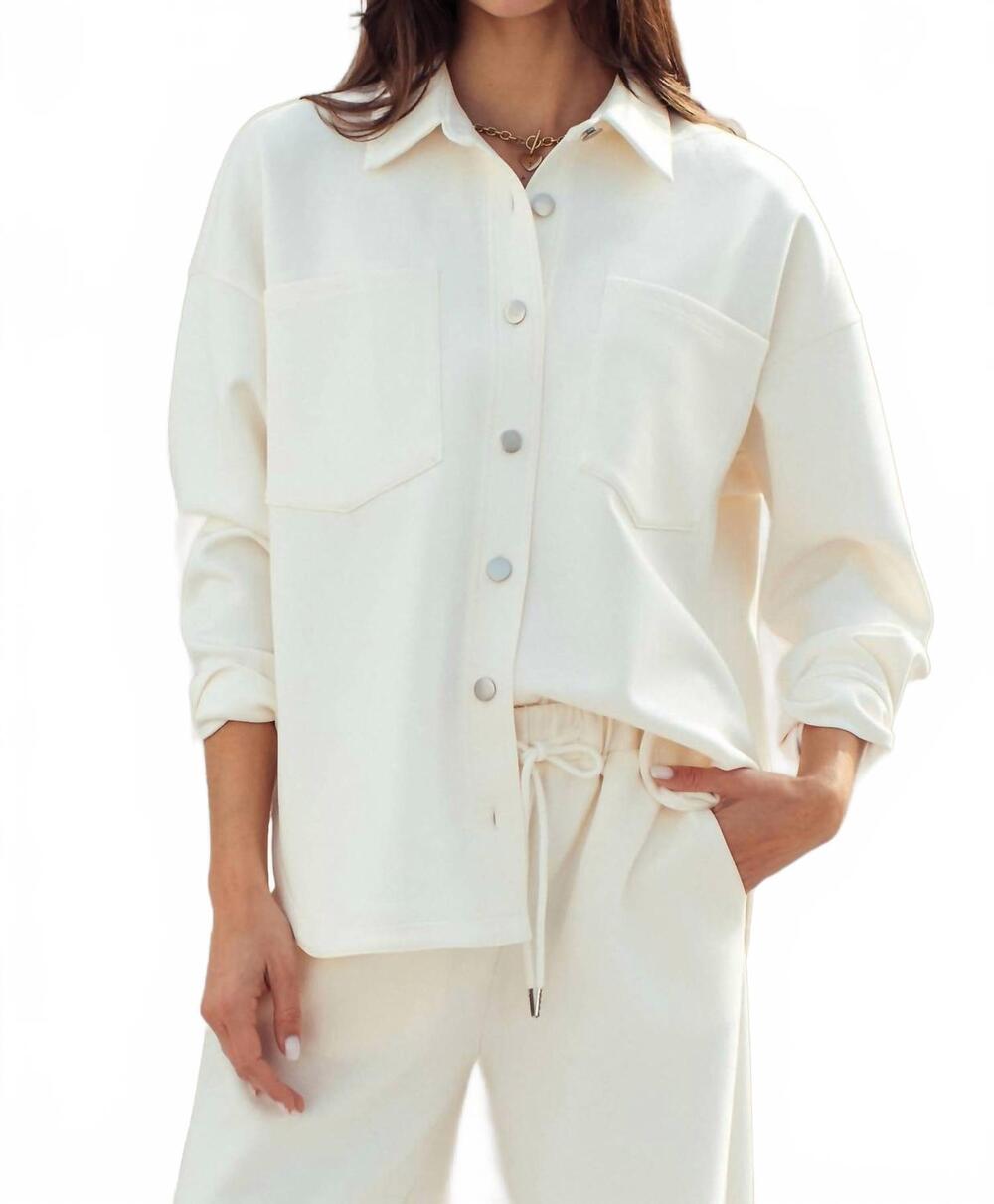 NEW URBAN DAIZY cotton shirt jacket in ivory